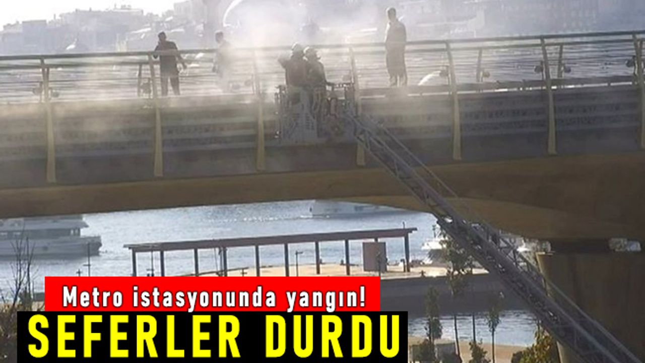 Haliç Metro Köprüsü üzerinde kablolar yandı; Seferler durdu