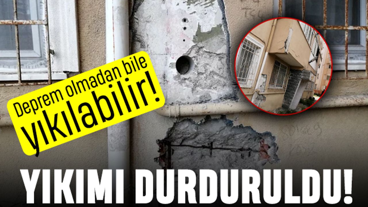 Küçükçekmece'de dökülen binaların yıkımı durduruldu