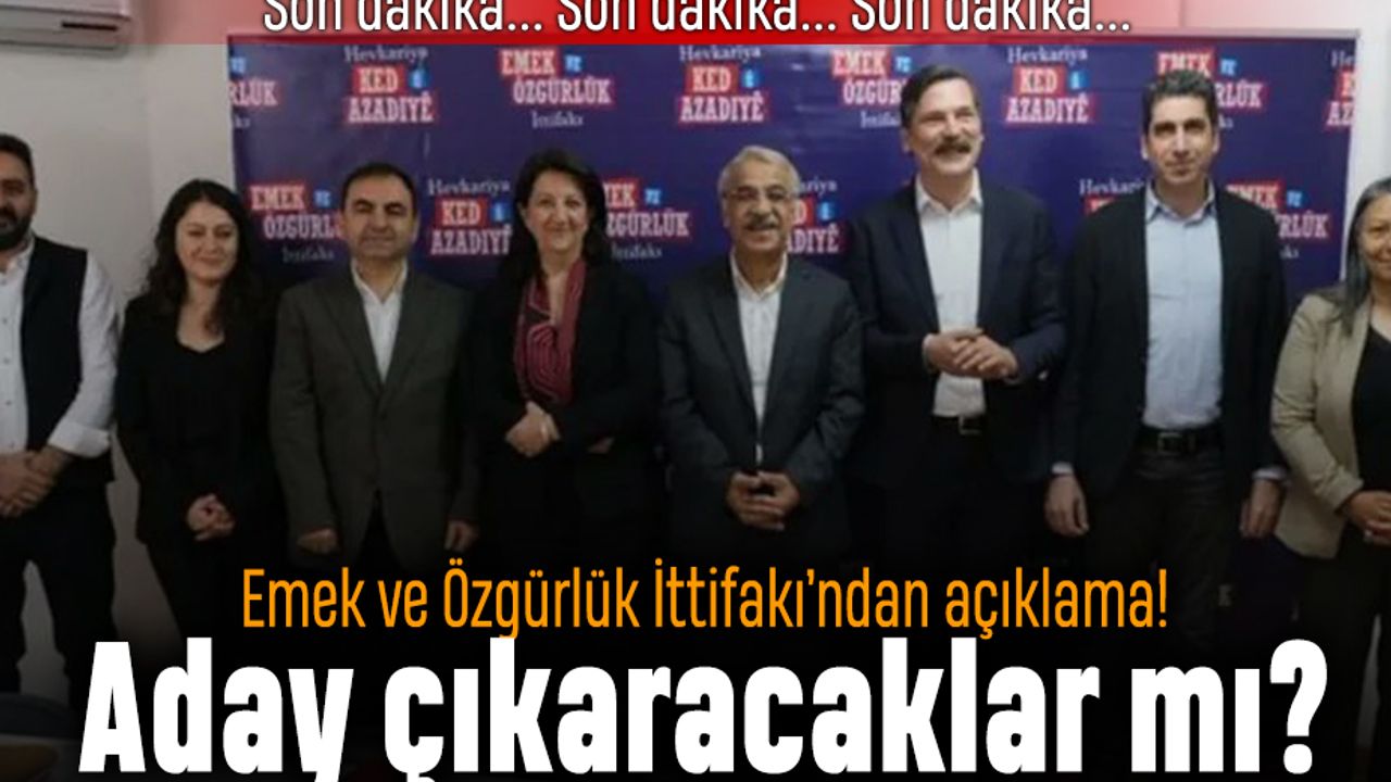 HDP ve Emek İttifakı Cumhurbaşkanı Adayı çıkarmıyor