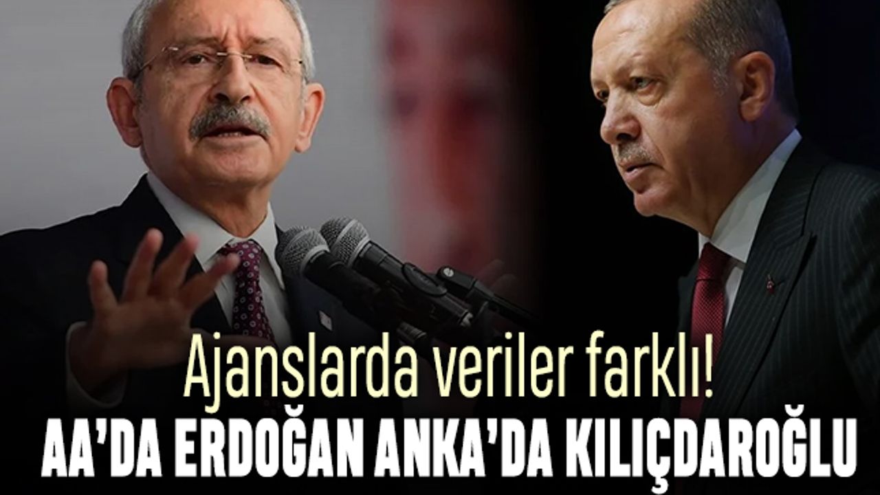 Anadolu Ajansı Erdoğan, ANKA Kılıçdaroğlu önde dedi