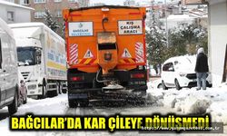 Bağcılar'da kar çileye dönüşmedi