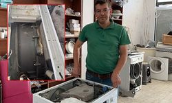 Köyde kalanlar dikkat: Çamaşır makinesi içinden çıkan yılan derisi şok etti
