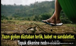 Yazın giyilen düztaban terlik, babet ve sandaletler,  Topuk dikenine neden olabilir