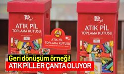 Geri dönüşüm örneği: Atık piller defter çanta oluyor