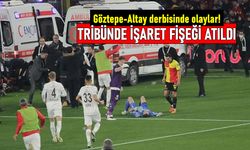 Göztepe Altay derbisinde olaylar! Tribünde atılan işaret fişeği gündemde