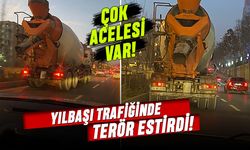 Beton mikseri yılbaşı trafiğinde terör estirdi