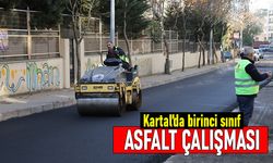 Kartal'da birinci sınıf asfalt çalışması