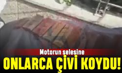 Kediler oturmasın diye motorun selesine onlarca çivi koydu