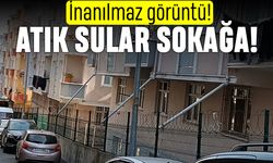Atık sulara en çirkin çözüm bu apartmandan