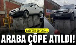 Başakşehir'de Tofaş arabayı çöpe attılar