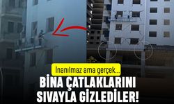 Bina çatlaklarını sıvayla gizlemeye çalışan inşaat şirketi gündemde