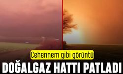 Cehennem gibi görüntü: Doğalgaz hattı patladı