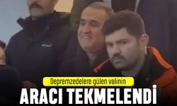 Depremzedelere gülen Adıyaman Valisi Çuhadar'ın arabası tekmelendi