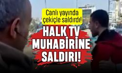 Halk TV muhabiri Ferit Demir'e canlı yayında çekiçli saldırı