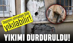 Küçükçekmece'de dökülen binaların yıkımı durduruldu