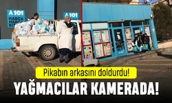 Pikabın arkasını doldurdu: A101 yağmacıları kamerada