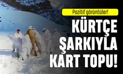 Türk askeri karlı dağlarda Kürtçe müzikle kar topu oynadı