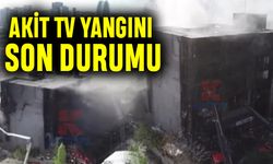 Küçükçekmece Akit Tv’deki büyük yangının drone görüntüsü