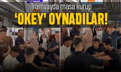 Antalya'da tramvayda okey oynayan gençlerin videosu viral oldu