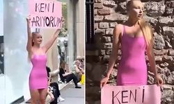 Ukraynalı sarışın güzel İstanbul'da Barbie gibi dolaştı