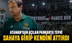 Ergin Ataman Yunanlıların pankartı nedeniyle kendini oyundan attırdı