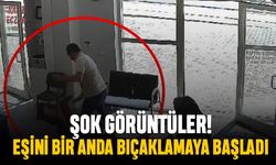 Şok görüntü; Konya'da bir kişi eşini bir anda bıçaklamaya başladı