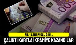 Film senaryosu gibi; Çalıntı kredi kartıyla ikramiye kazandılar