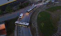 Freni boşalan otobüs faciadan döndü