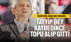Özgür Özel gençlere seslendi: Tayyip bey kaybedince topu alıp gitti