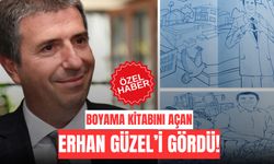 Boyama kitabını açan Erhan Güzel’i gördü