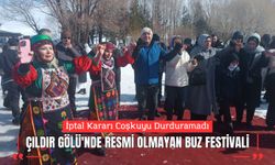 İptal Kararı Coşkuyu Durduramadı: Çıldır Gölü'nde Resmi Olmayan "Buz Festivali"