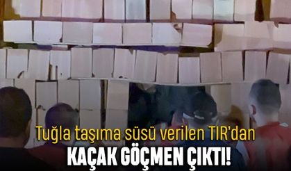 Rize'de tır dorsesinde tuğlaların arasında kaçak göçmen