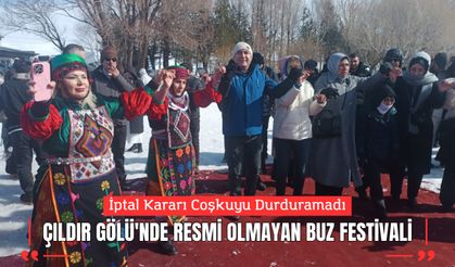 İptal Kararı Coşkuyu Durduramadı: Çıldır Gölü'nde Resmi Olmayan "Buz Festivali"