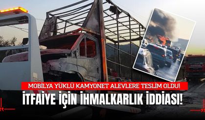 Bursa Orhangazi'de Eşya Yüklü Kamyonet Alevlere Teslim Oldu