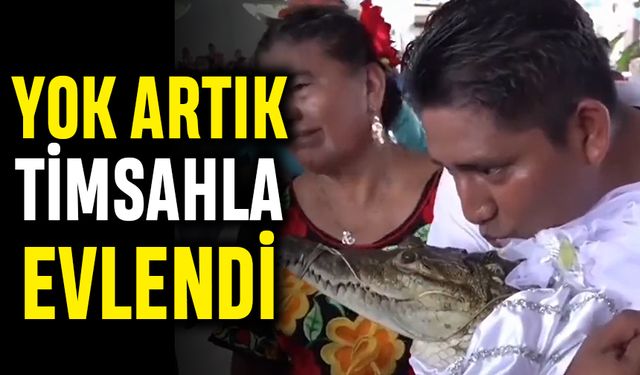 Yok artık! Belediye başkanı timsahla evlendi