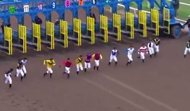 Atsız at yarışı videosu sosyal medyayı salladı