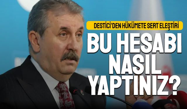 Destici'den hükümete sert eleştiri; Bu hesabı nasıl yaptınız?
