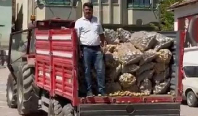 Patateslerini meydana döküp protesto yapan çiftçiye rekor ceza