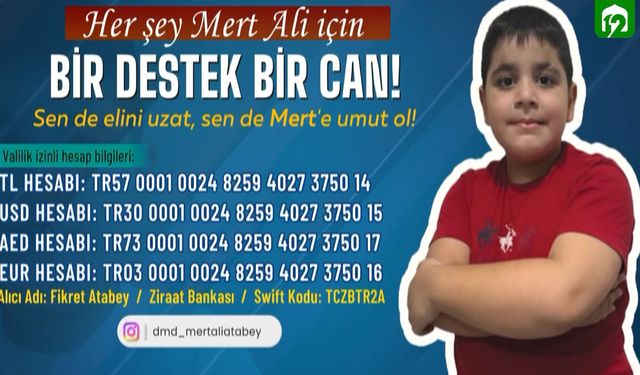 “Dmd Savaşçısı Mert Ali için destek çağrısı: ‘Mert’in çocukluğuna ışık olun’”