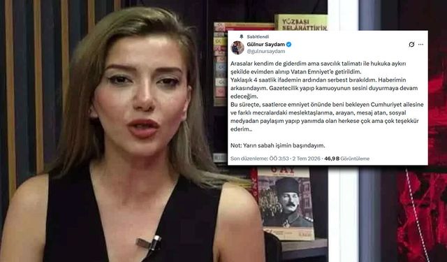 GÖZALTINA ALINAN GAZETECİ GÜLNUR SAYDAM SERBEST: "HABERİMİN ARKASINDAYIM"