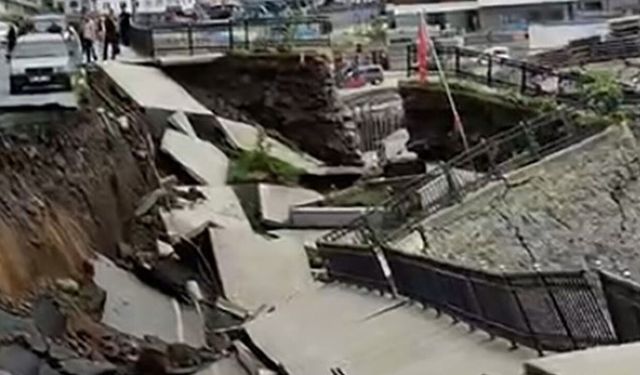 Rize'de Korkutan Yol Çökmesi: İki Bina Acilen Tahliye Edildi