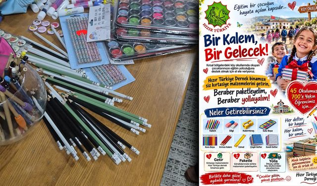 Hızır Türkiye Derneği'nden Kırtasiye Seferberliği: Celal Karaali'den Hayırseverlere Çağrı