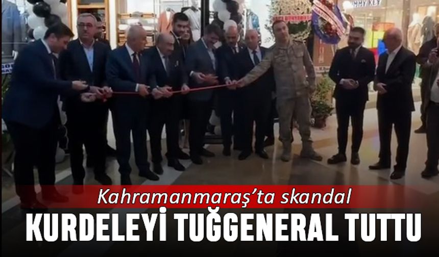 Kahramanmaraş'ta skandal görüntü; Açılışta kurdeleyi Tuğgeneral tuttu