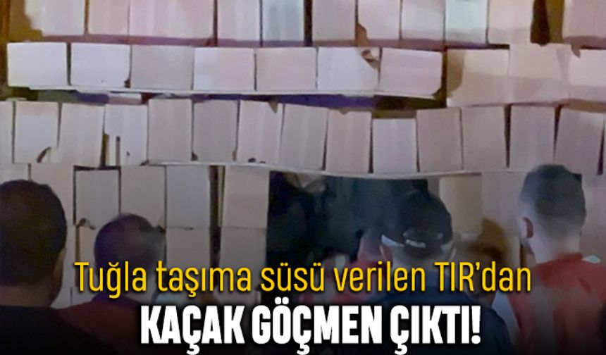 Rize'de tır dorsesinde tuğlaların arasında kaçak göçmen