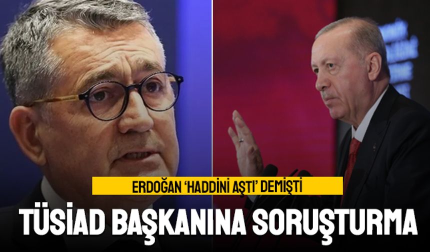 Erdoğan 'haddini aştı' demişti; TÜSİAD Başkanına soruşturma