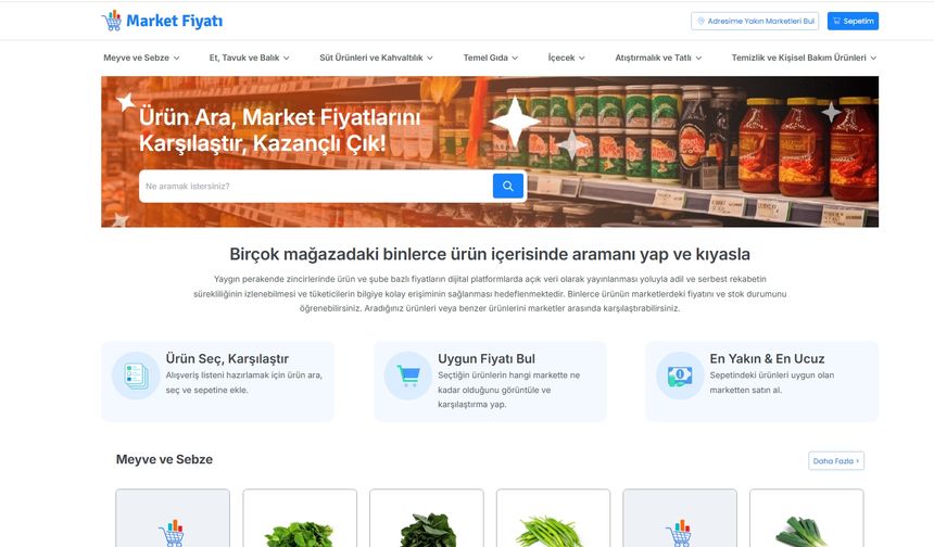 Bakanlık market fiyatlarını tek çatı altında topladı