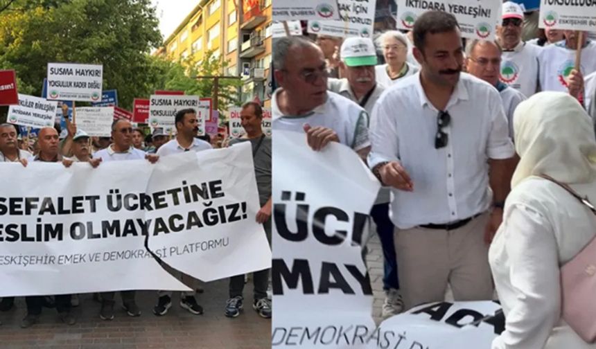 AK Parti kadın kolları yöneticisi emeklilerin pankartına saldırdı