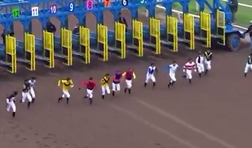 Atsız at yarışı videosu sosyal medyayı salladı