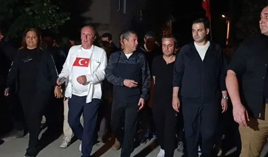 Özgür Özel ile Muharrem İnce birlikte yürüyüp, 'Andımız'ı okudu