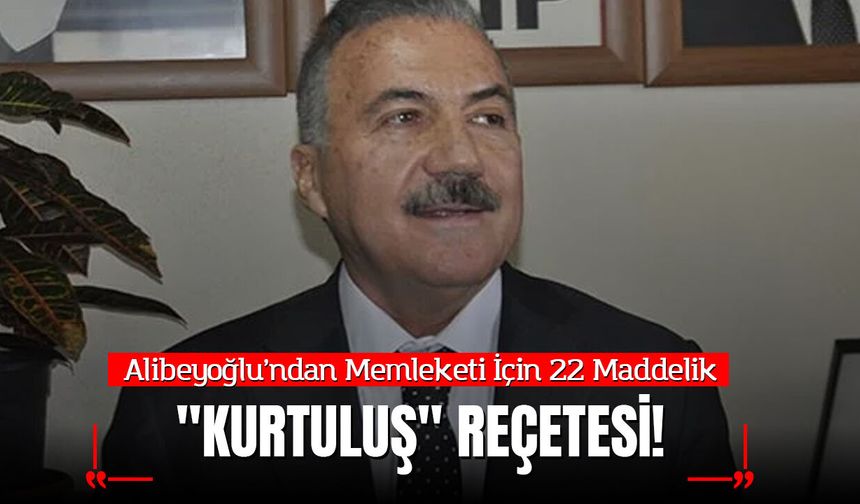 Alibeyoğlu’ndan Memleketi İçin 22 Maddelik "Kurtuluş" Reçetesi!